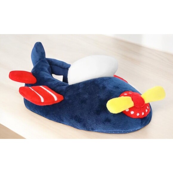Wonder Nation Toddler Airplane Slippers Boys Girls 7/8 Plush House Shoes NEW - Picture 1 of 6